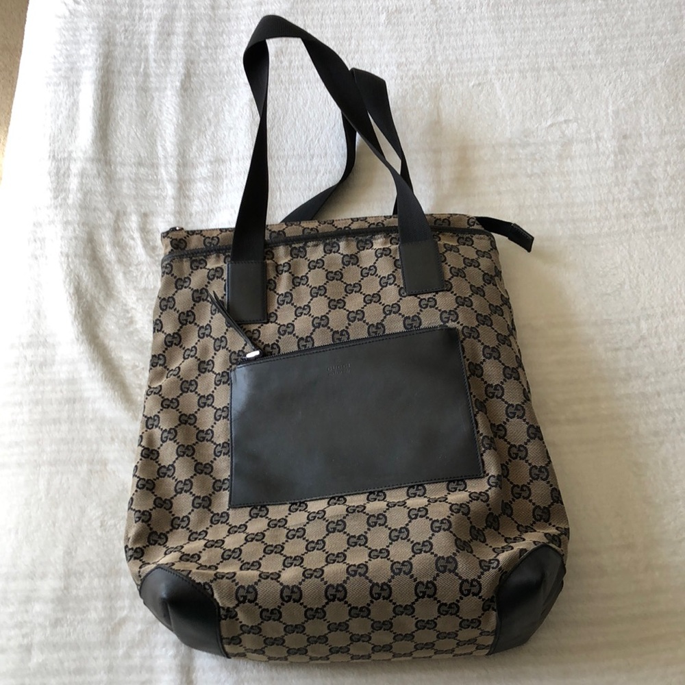 Gucci Canvas Tote - Black with Dark Navy Hues